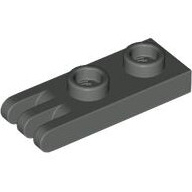 Lego destička 1x2 se spojkou se třemi prsty, tmavě šedá (427527, 4110013, 4256393)
